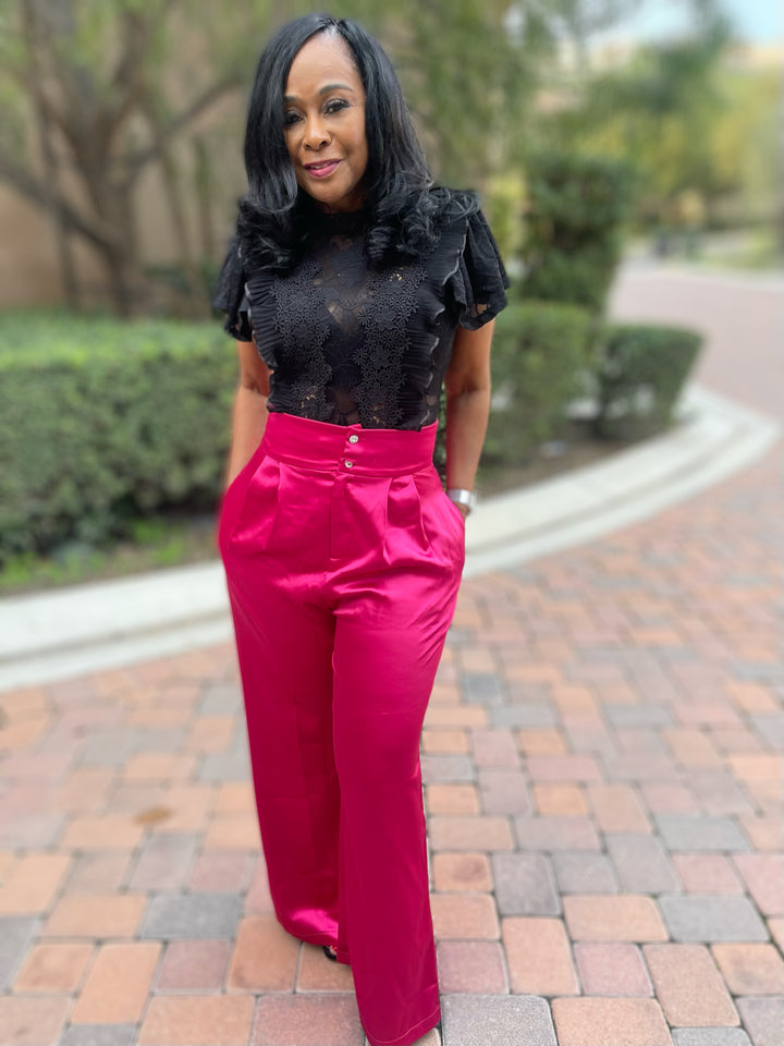 All Class Satin Wide Leg Pants - Moody Fitzs Boutique