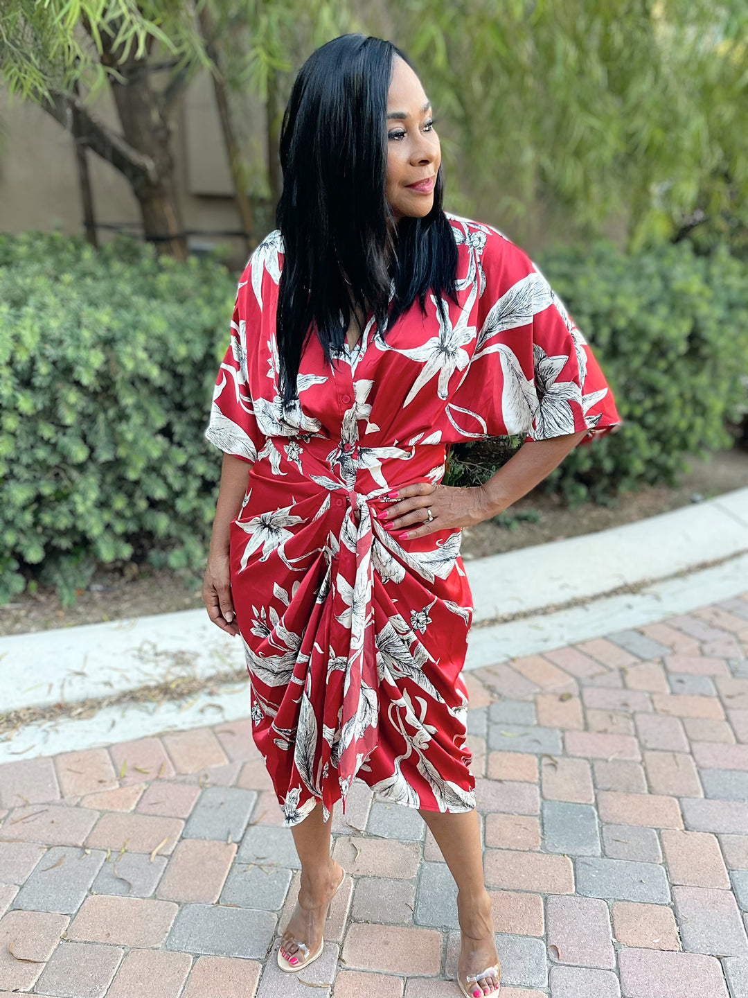 Victoria Floral Print Midi Dress - Moody Fitzs Boutique