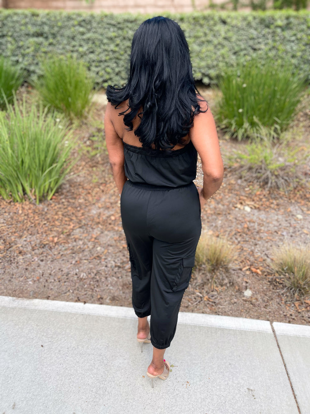 Roxanne Strapless Cargo Pants Jumpsuit - Black - Moody Fitzs Boutique
