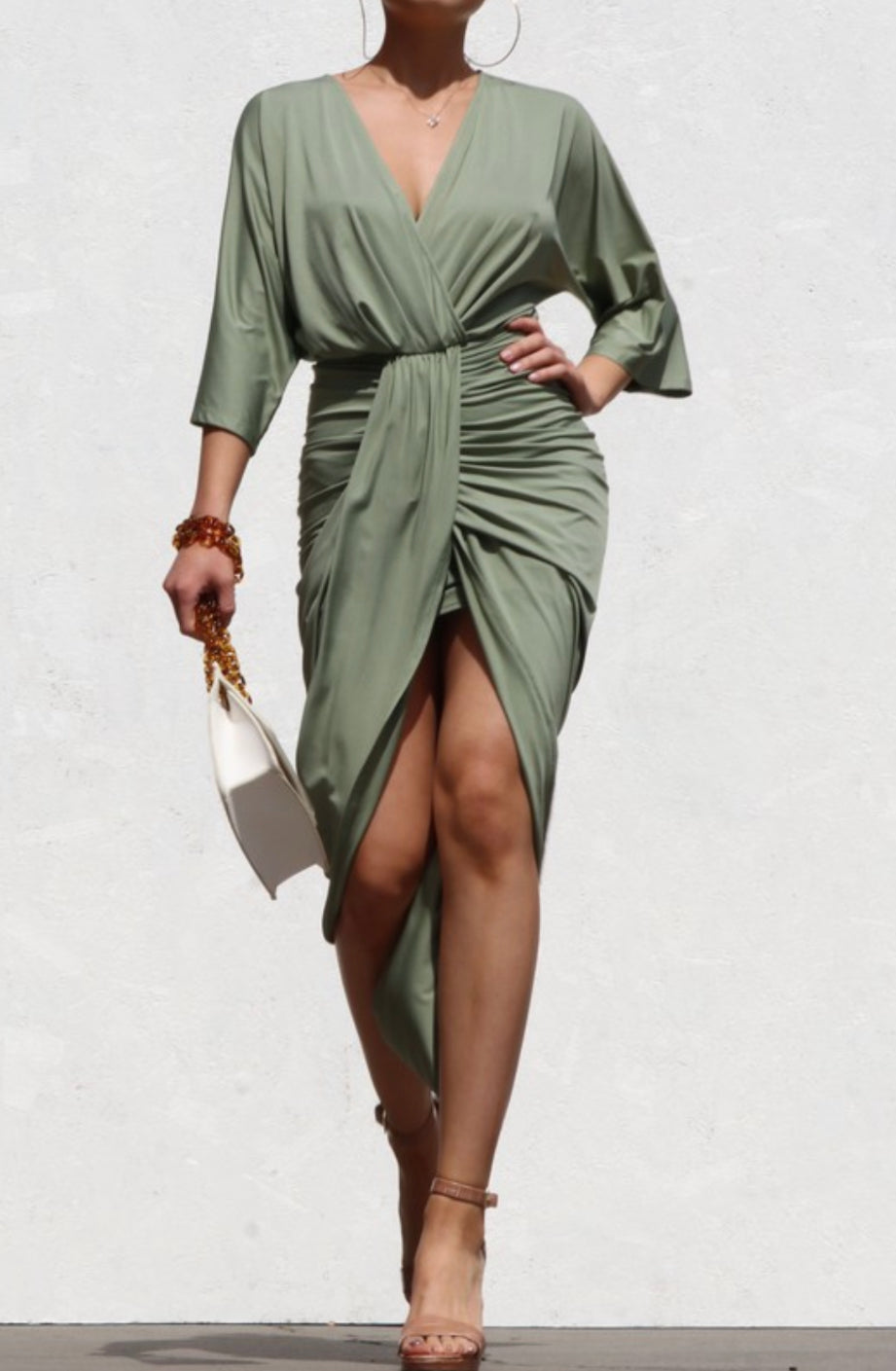 Venetian Ruched Bodycon Dress - Moody Fitzs Boutique