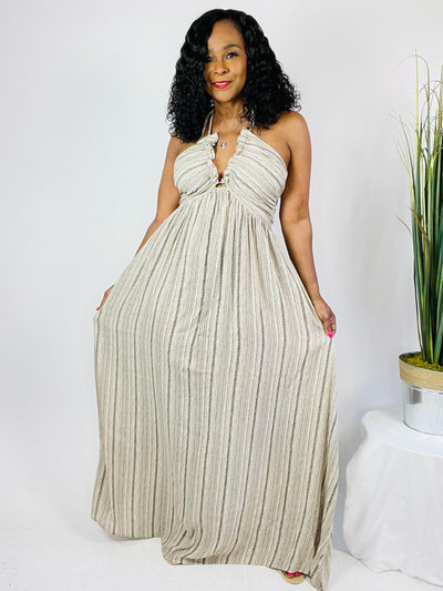 Zaria Halter Backless Maxi Dress - Moody Fitzs Boutique