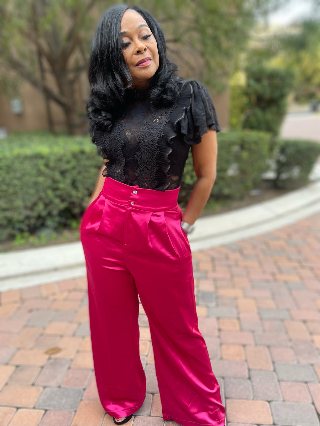 All Class Satin Wide Leg Pants - Moody Fitzs Boutique