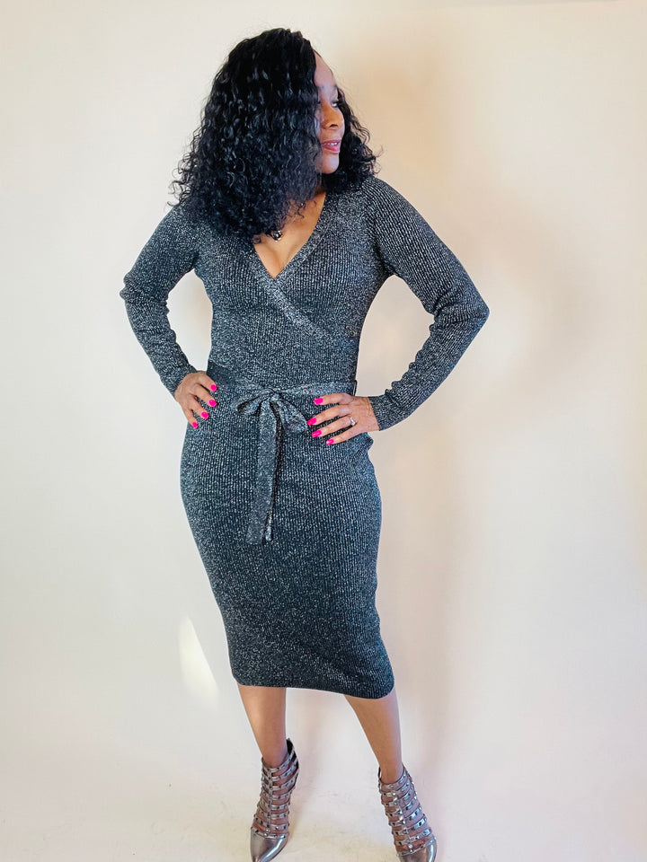 Avery Glitter Knit Midi Dress - Moody Fitzs Boutique
