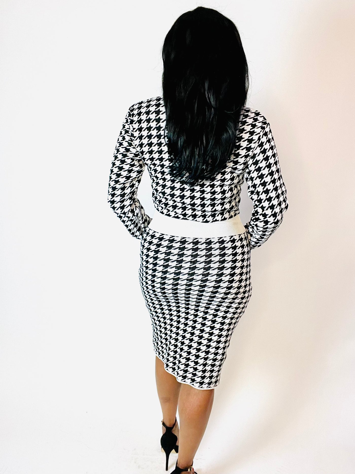 Hanna Houndstooth Sweater Dress - Moody Fitzs Boutique