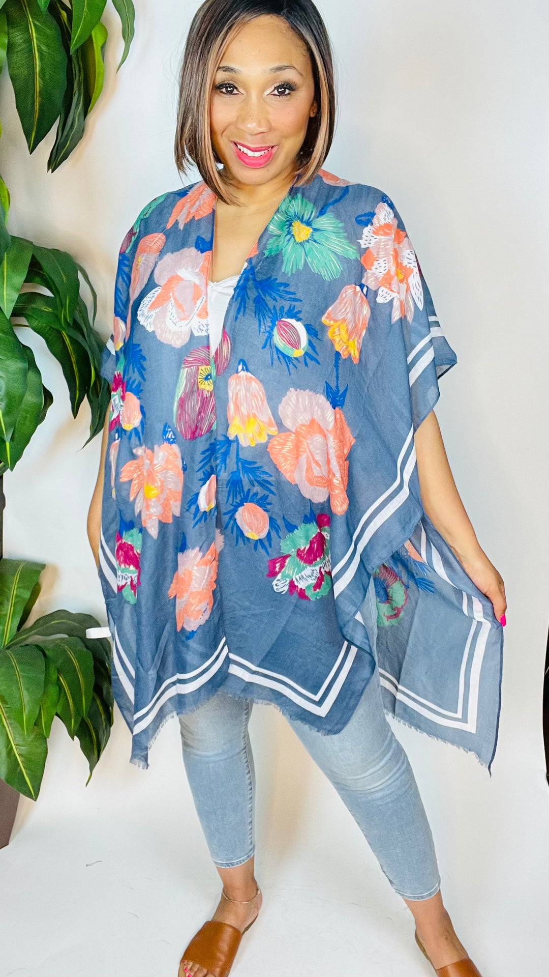 Floral Print Kimono - Moody Fitzs Boutique