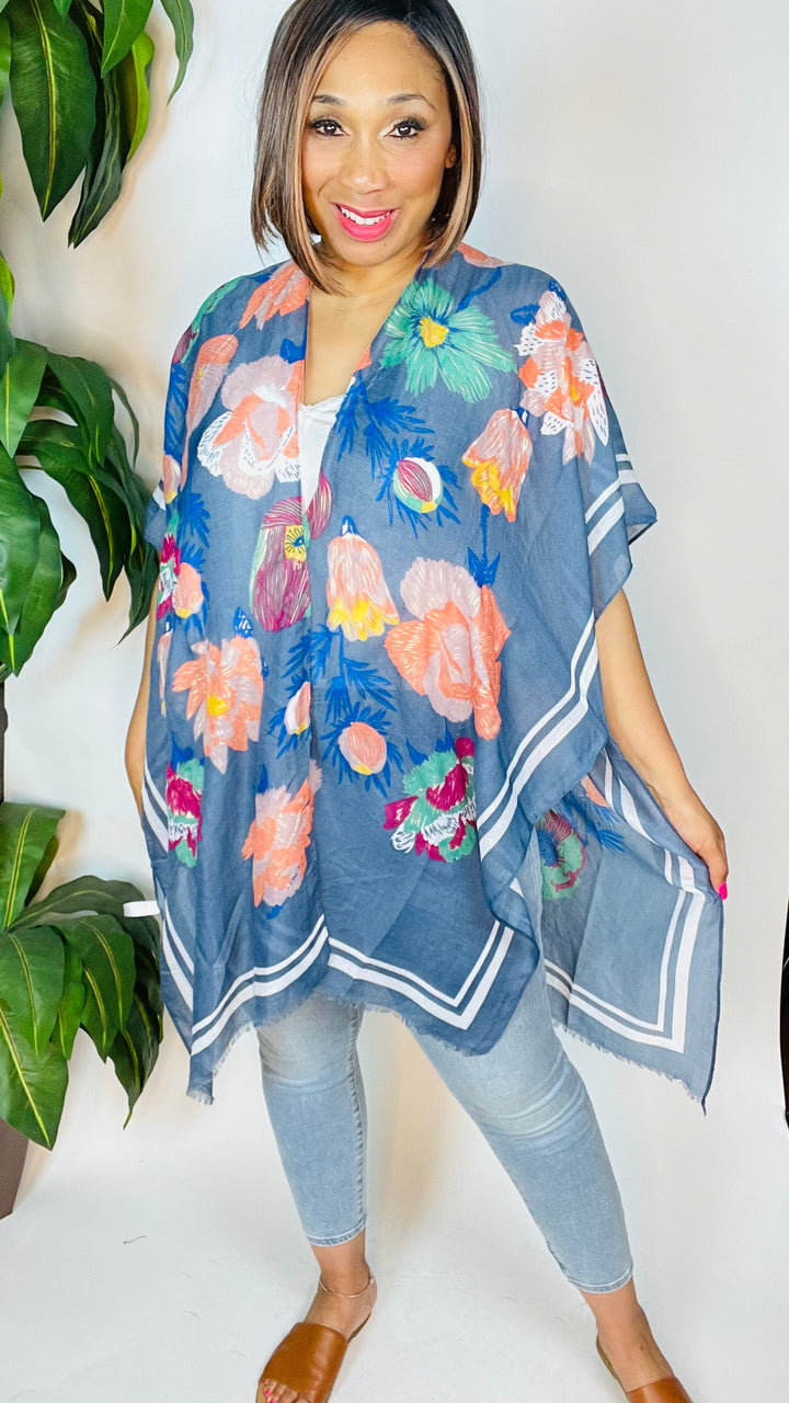Floral Print Kimono - Moody Fitzs Boutique