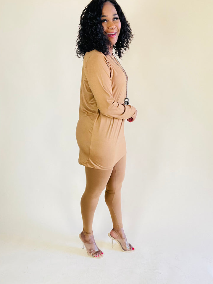 Premium Microfiber Legging Set - Deep Camel - Moody Fitzs Boutique