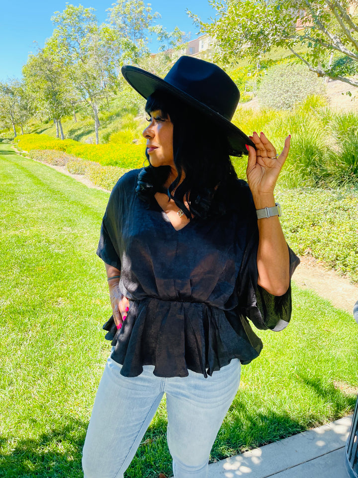 Simple But Easy Dolman Satin Top - Moody Fitzs Boutique