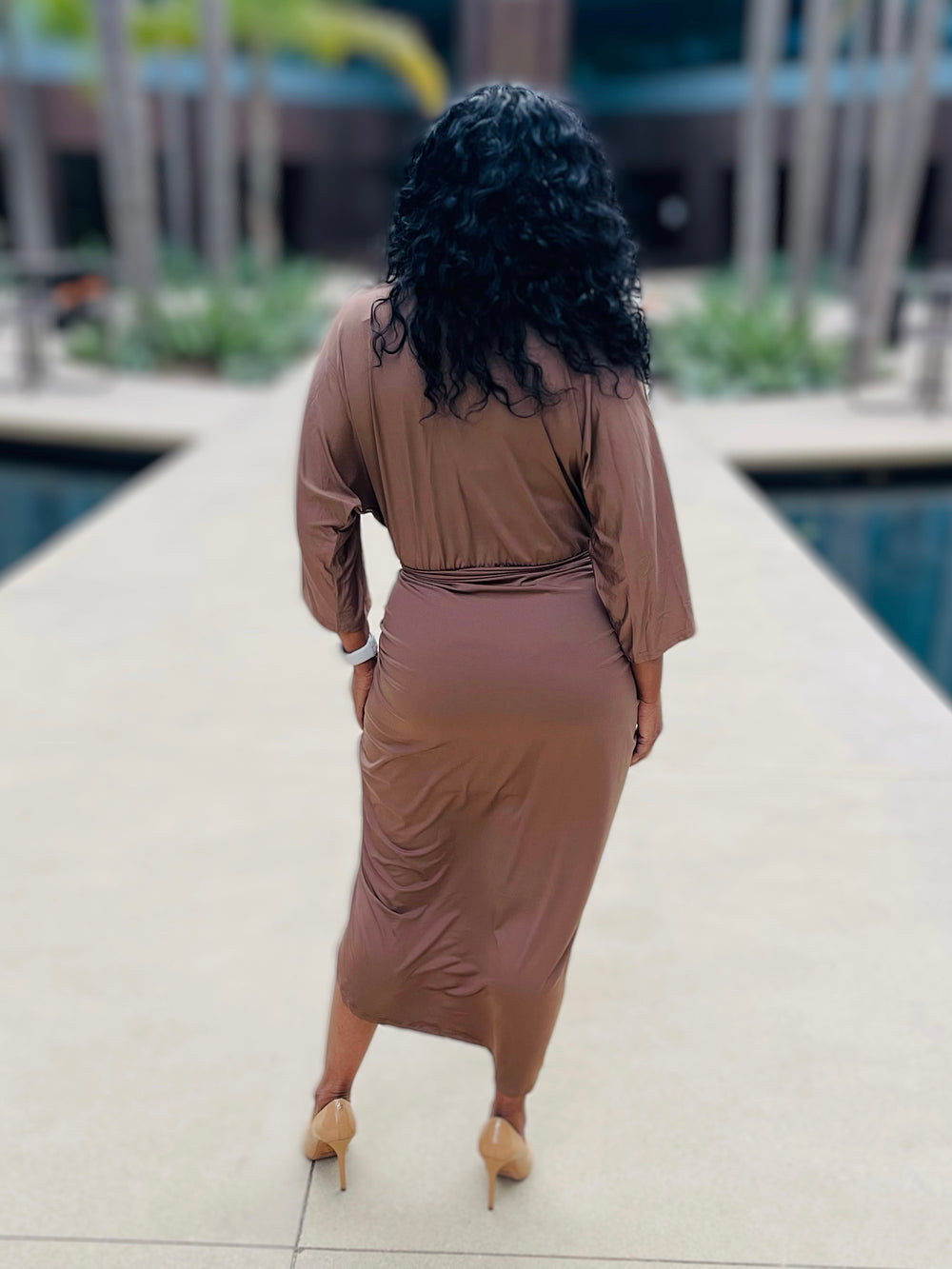 Venetian Ruched Bodycon Dress - Moody Fitzs Boutique