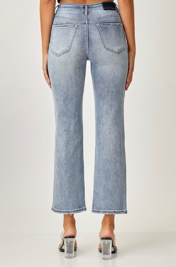 Risen High Rise Crossover Straight Jeans - Moody Fitzs Boutique