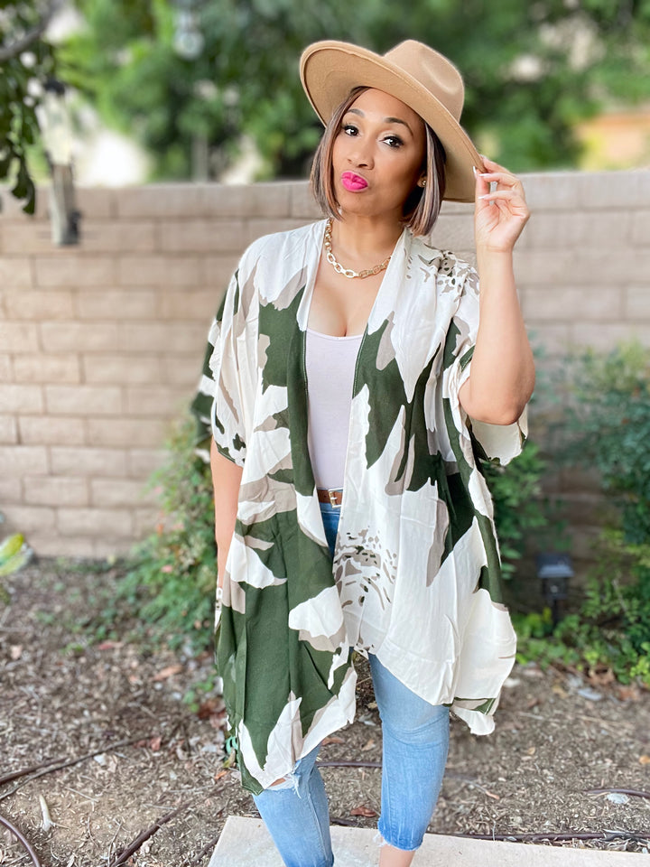 Camo Print Kimono - Moody Fitzs Boutique