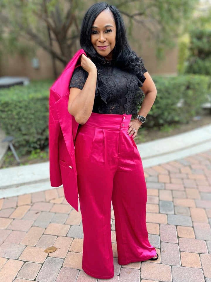 All Class Satin Wide Leg Pants - Moody Fitzs Boutique