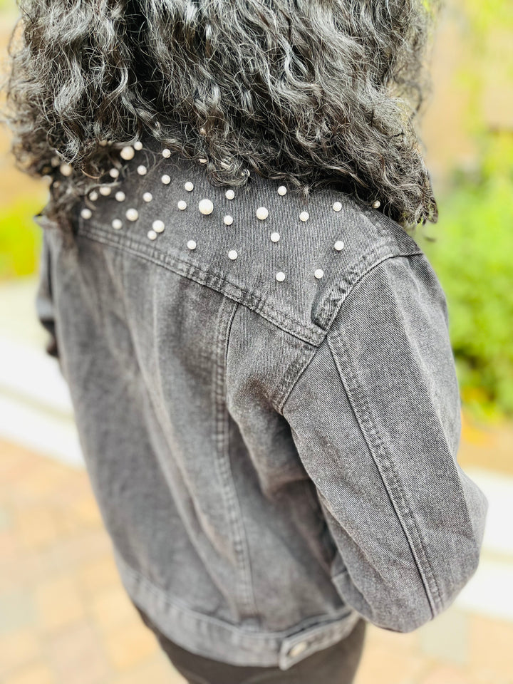 Denim Pearls Jacket - Moody Fitzs Boutique