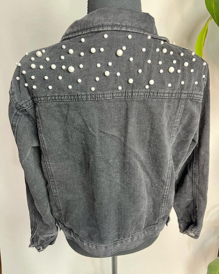 Denim Pearls Jacket - Moody Fitzs Boutique