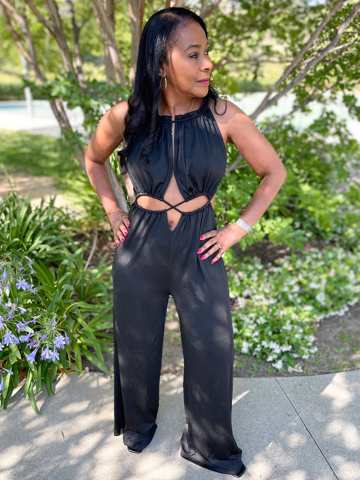 Rose Goddess Jumpsuit - Black - Moody Fitzs Boutique