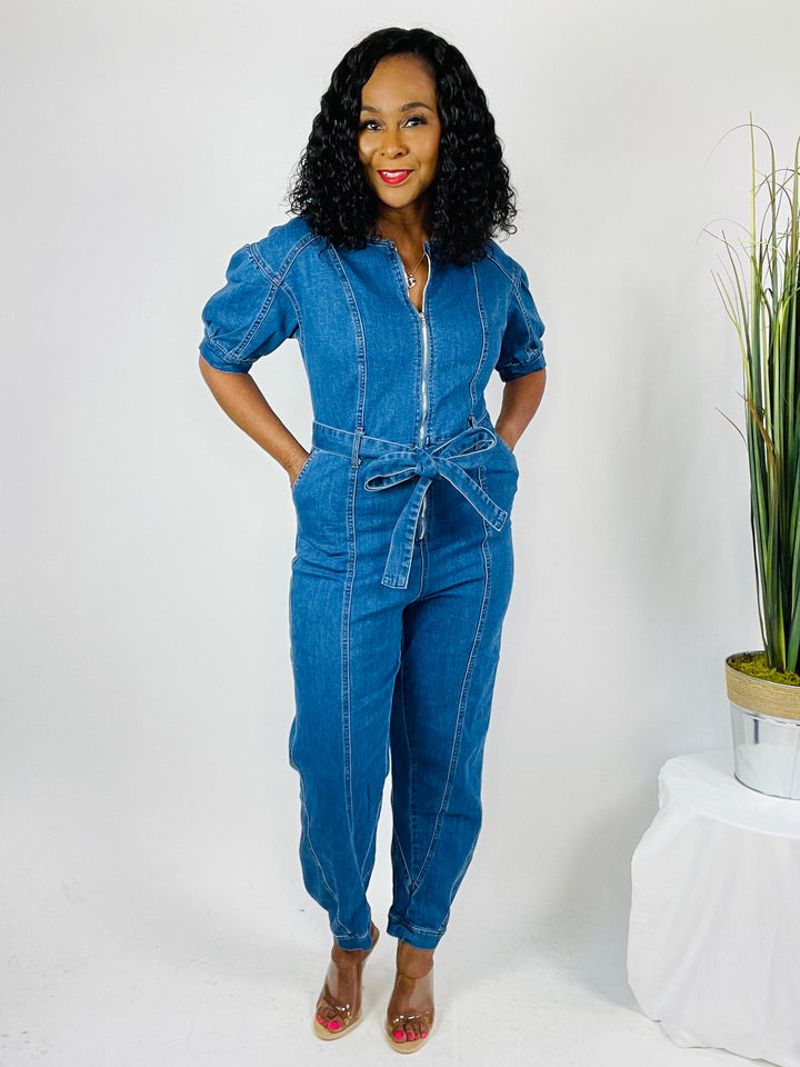 Jacqueline Denim Jumpsuit - Moody Fitzs Boutique