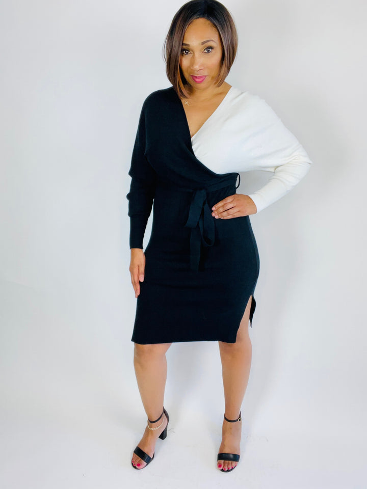 Isla Color Block Sweater Dress - Moody Fitzs Boutique