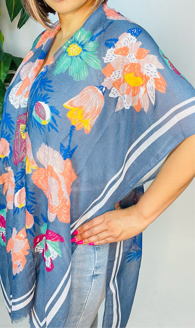 Floral Print Kimono - Moody Fitzs Boutique