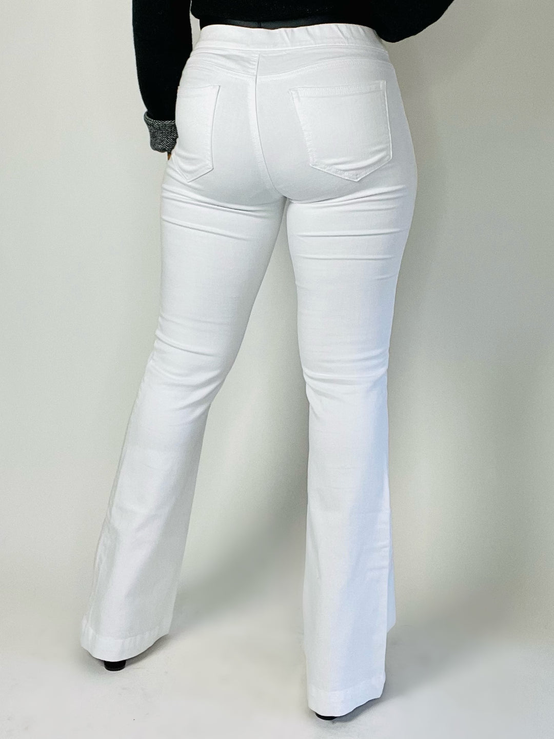 Janice White Denim Flare Jeggings - Moody Fitzs Boutique