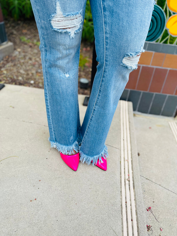 Women Frayed End Hem Jeans - Moody Fitzs Boutique