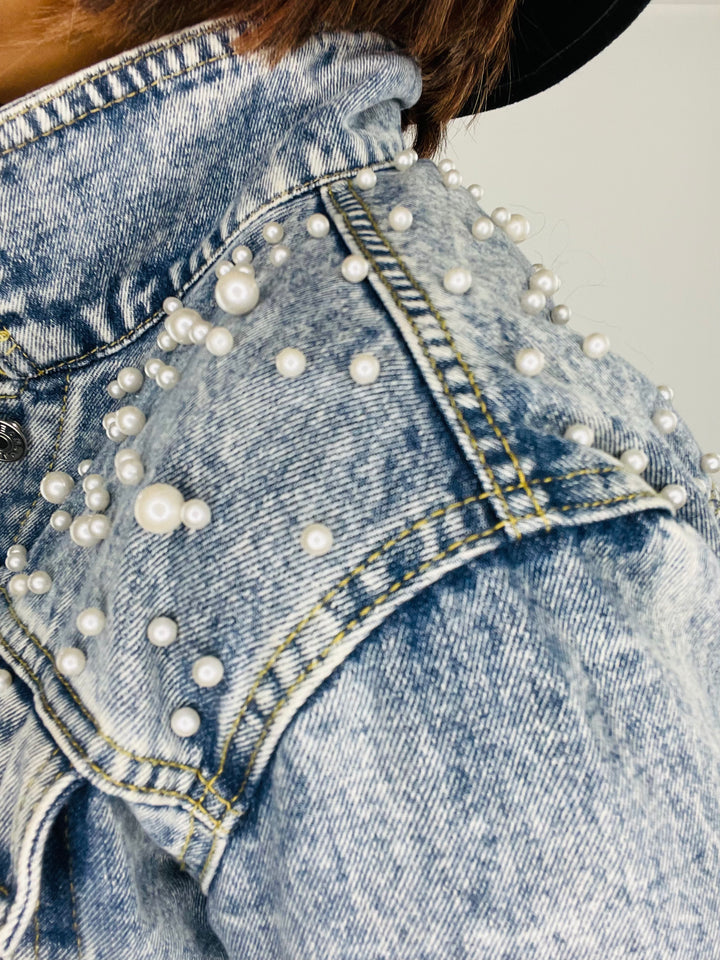Denim Pearls Jacket - Moody Fitzs Boutique