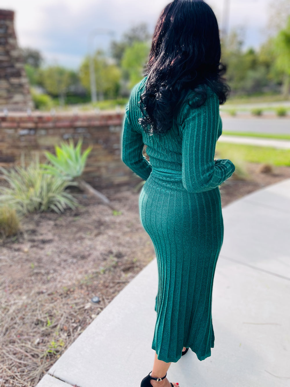 Paisley Shimmer Knit Flare Wrap Dress - Moody Fitzs Boutique
