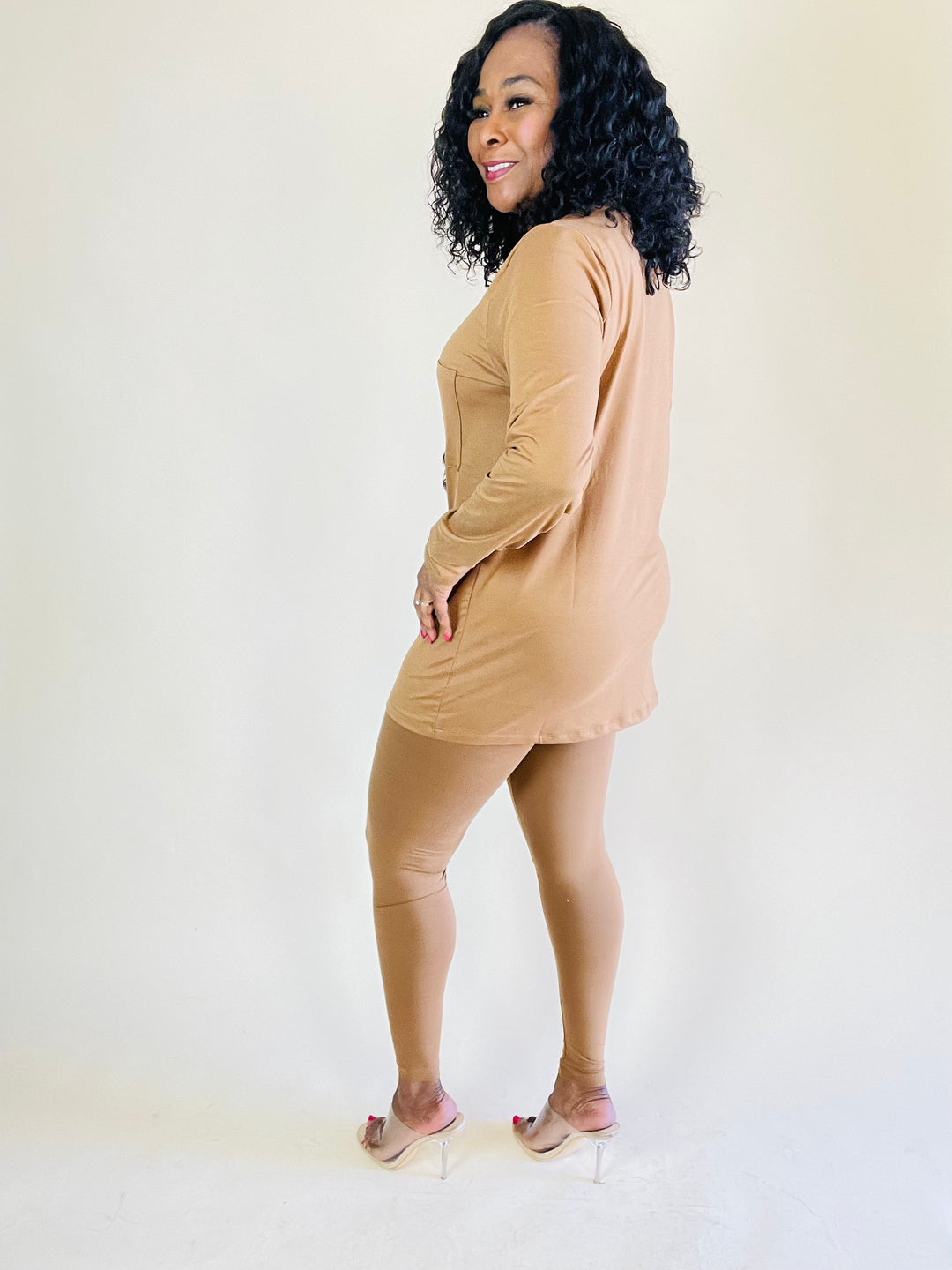 Premium Microfiber Legging Set - Deep Camel - Moody Fitzs Boutique