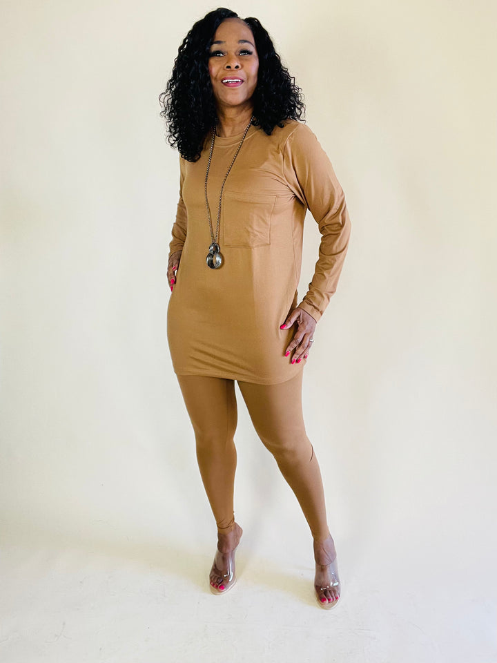 Premium Microfiber Legging Set - Deep Camel - Moody Fitzs Boutique