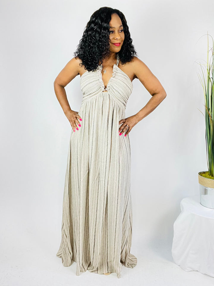 Zaria Halter Backless Maxi Dress - Moody Fitzs Boutique