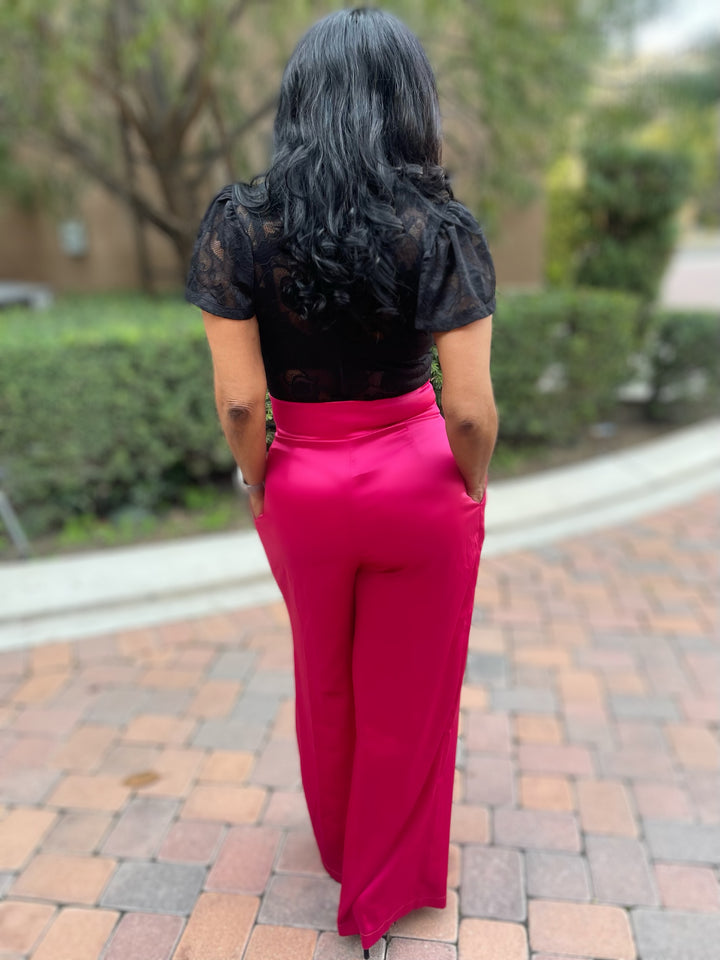 All Class Satin Wide Leg Pants - Moody Fitzs Boutique