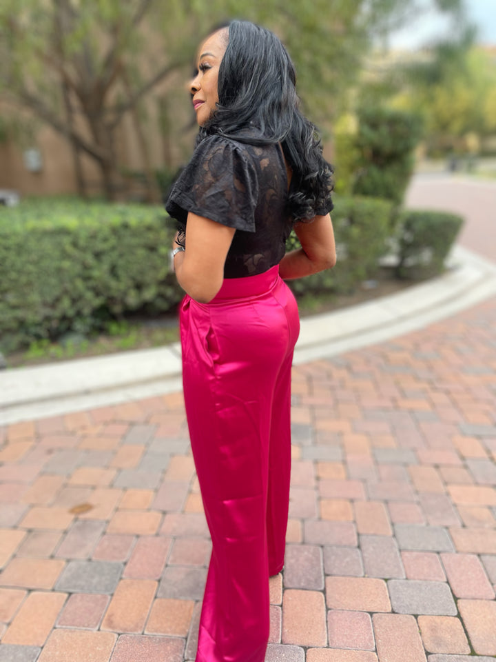 All Class Satin Wide Leg Pants - Moody Fitzs Boutique