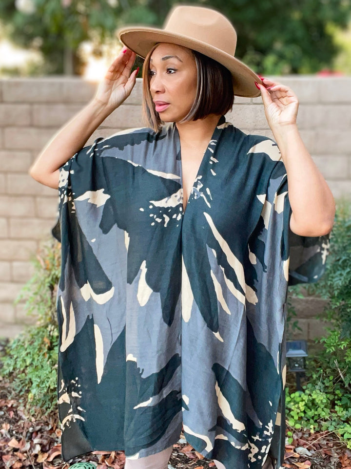 Camo Print Kimono - Moody Fitzs Boutique