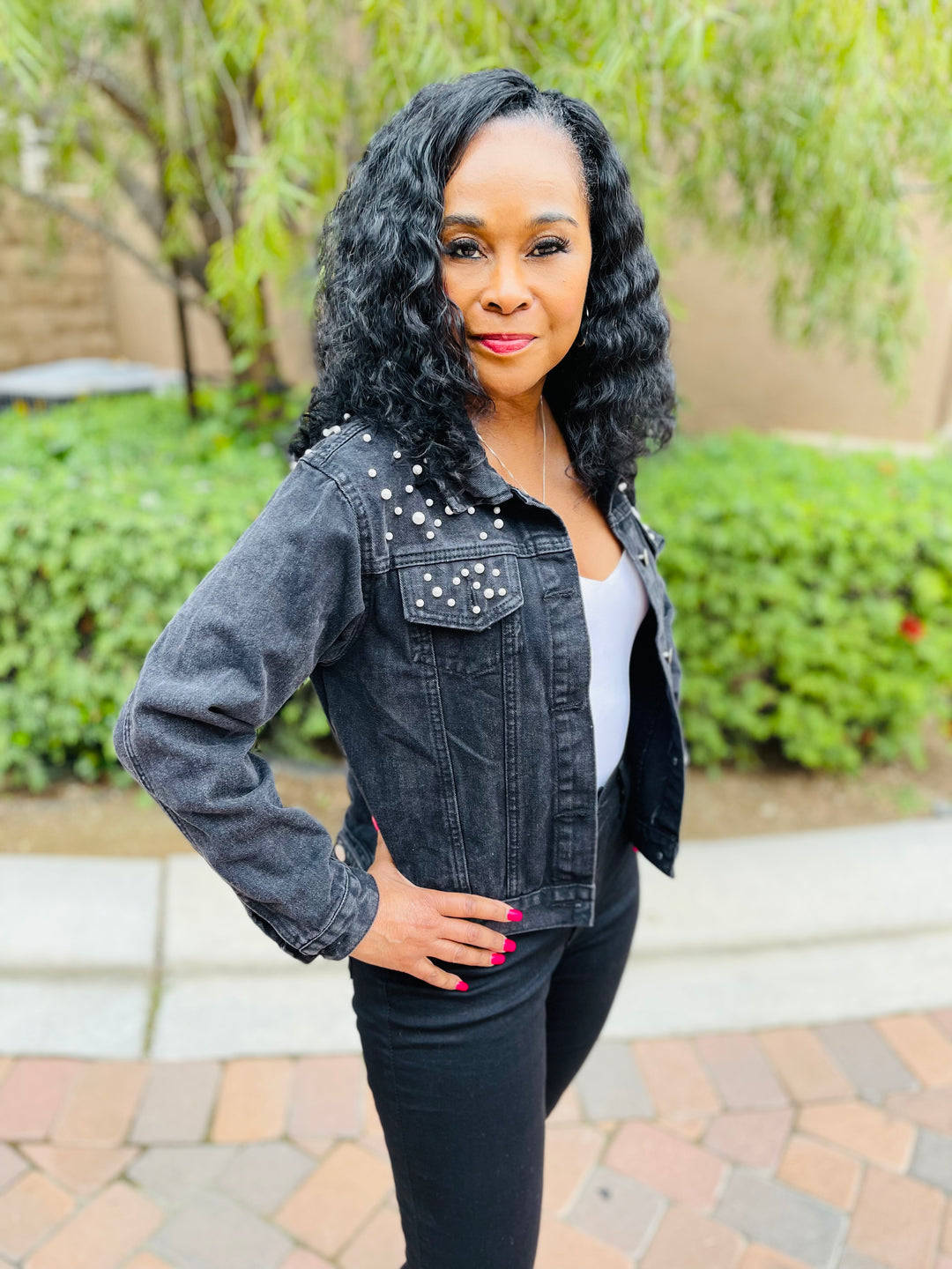Denim Pearls Jacket - Moody Fitzs Boutique