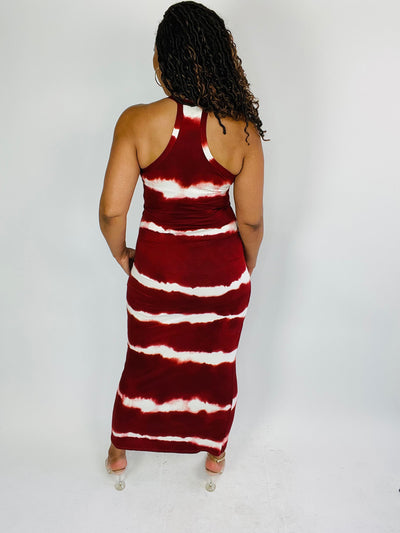 Stripe Racerback Tie Dye Maxi Dress - Moody Fitzs Boutique