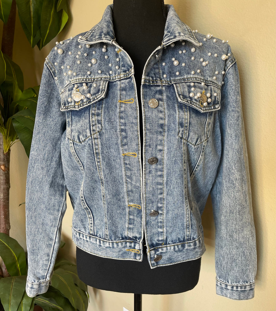Denim Pearls Jacket - Moody Fitzs Boutique