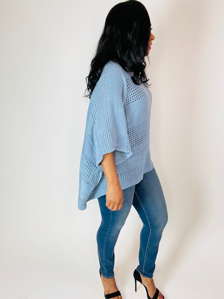 The Everly Open Knit Poncho - Moody Fitzs Boutique