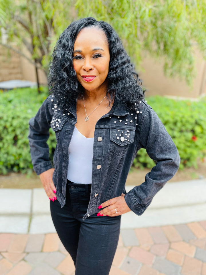 Denim Pearls Jacket - Moody Fitzs Boutique