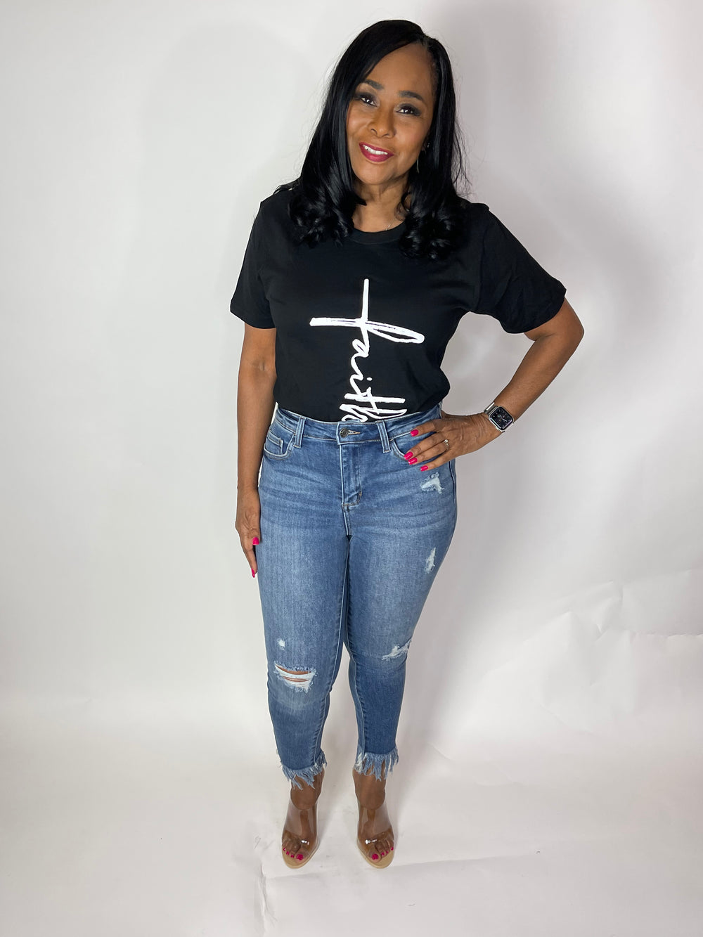 Walk By Faith Graphic Tee - Moody Fitzs Boutique