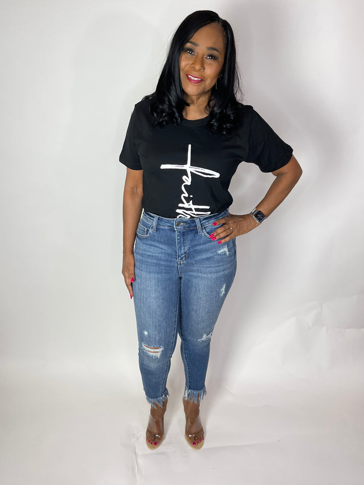 Walk By Faith Graphic Tee - Moody Fitzs Boutique