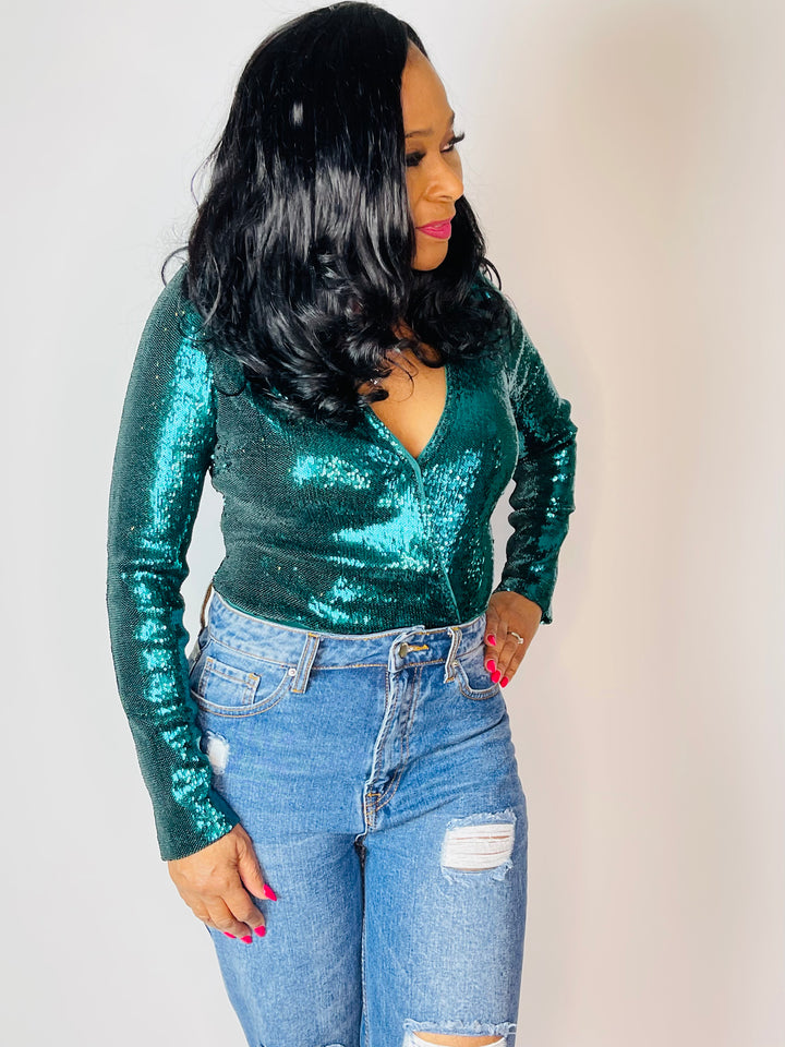 Ciara Sequin Bodysuit - Moody Fitzs Boutique