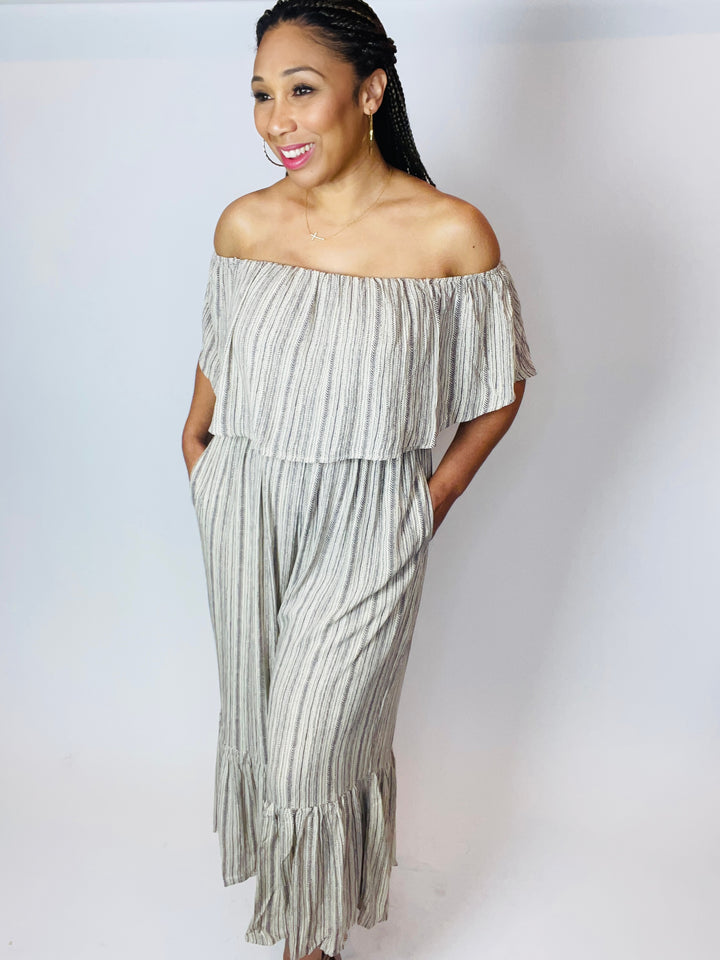 Zena Multi Print Off The Shoulder Jumpsuit - Moody Fitzs Boutique