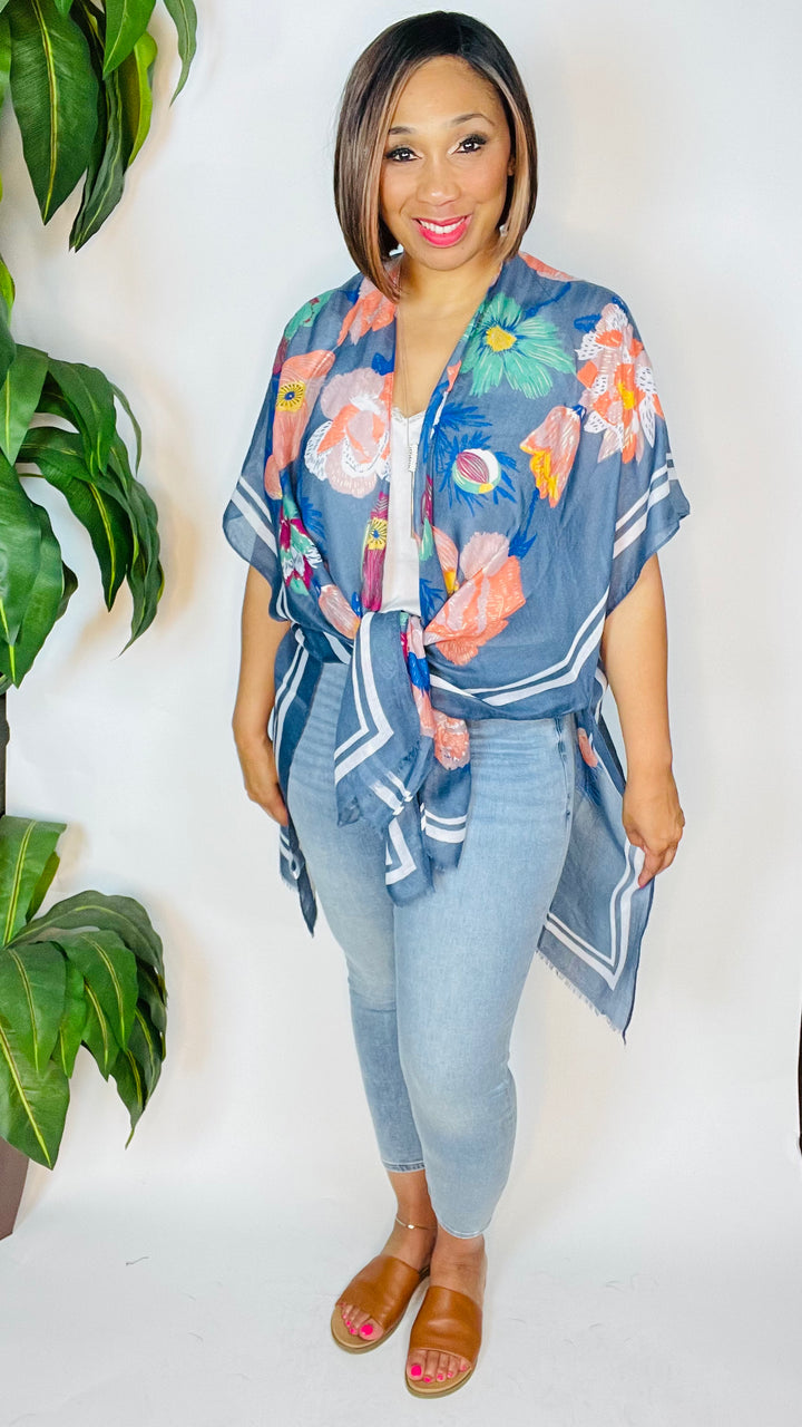 Floral Print Kimono - Moody Fitzs Boutique