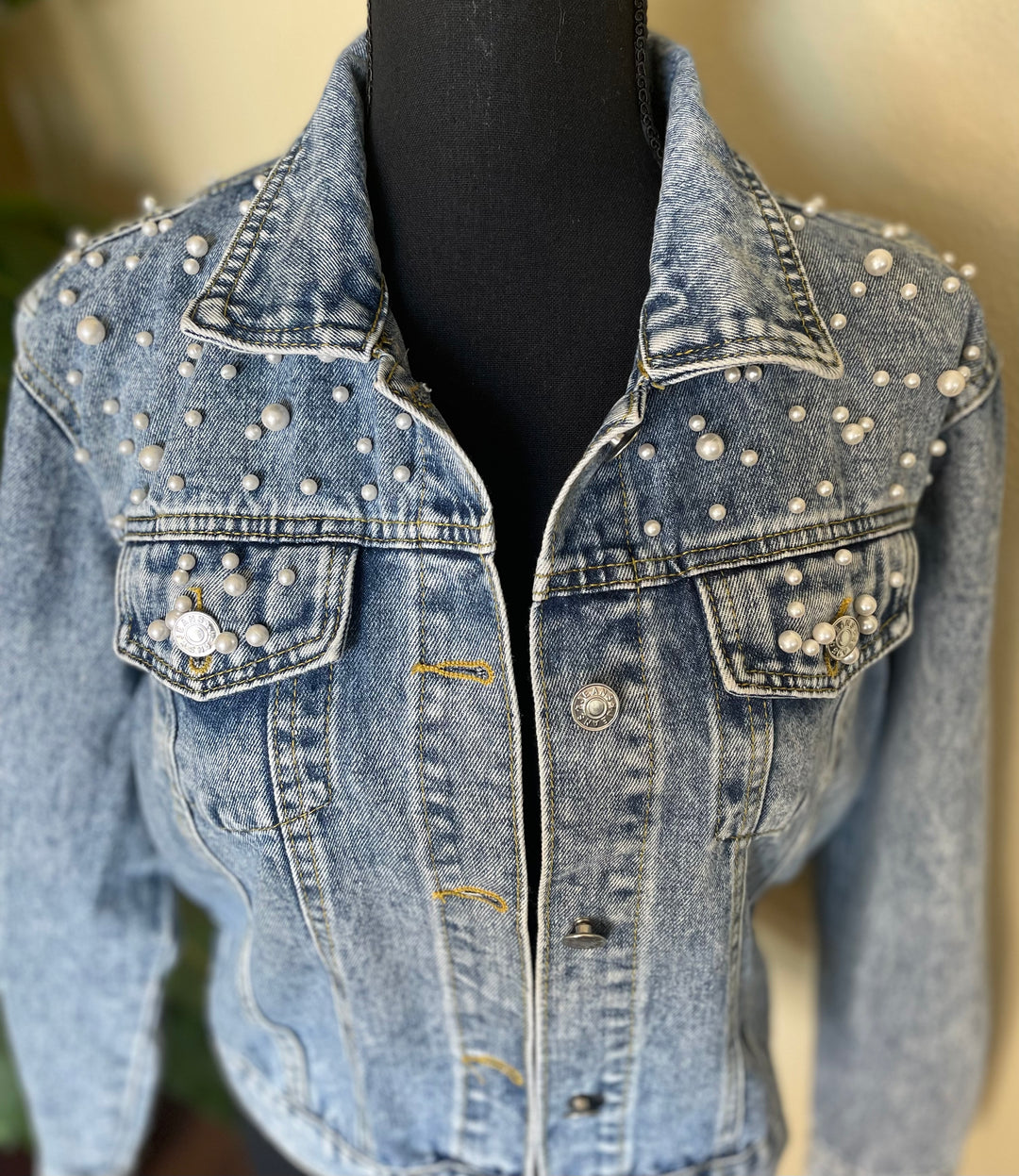 Denim Pearls Jacket - Moody Fitzs Boutique