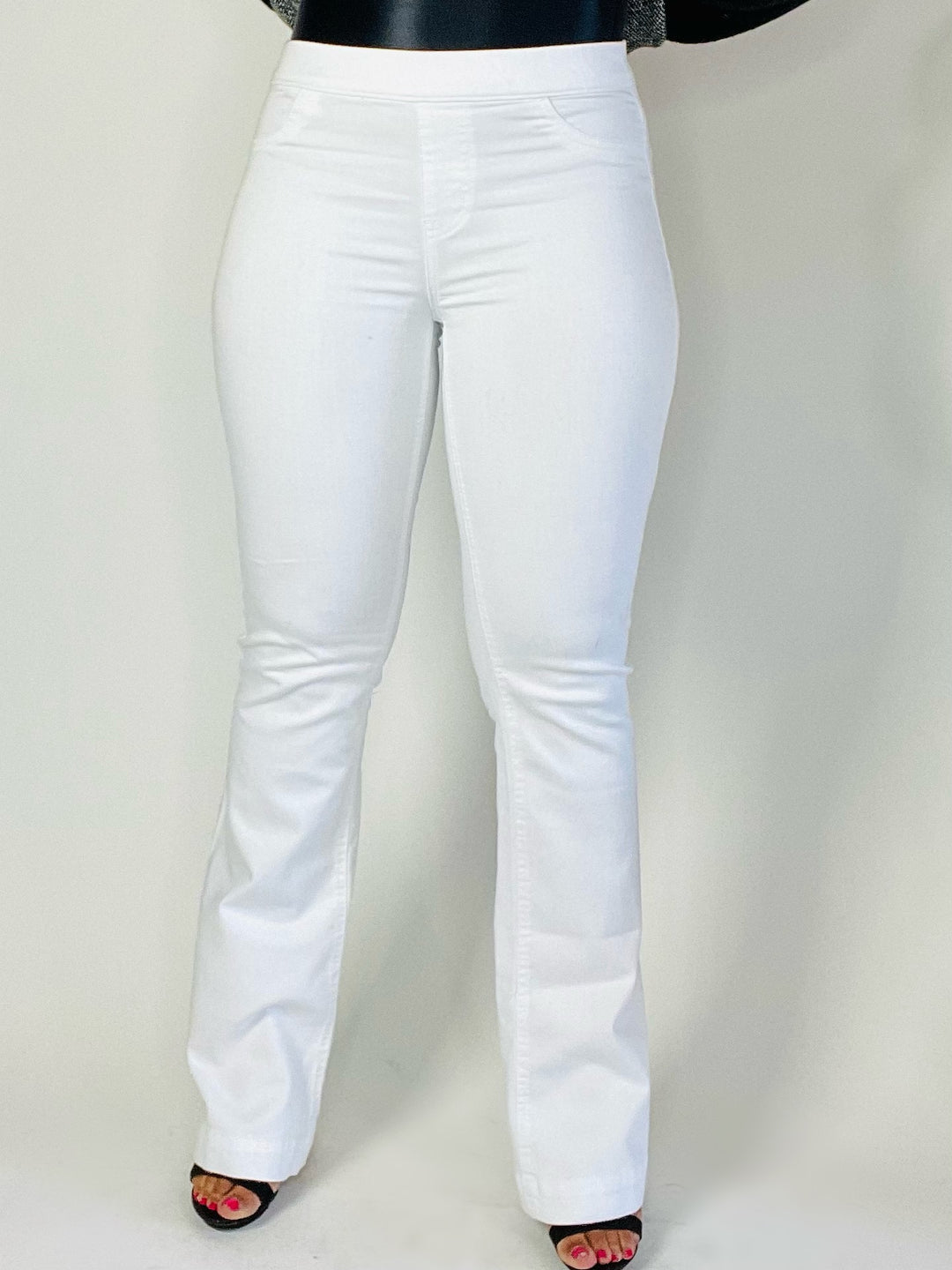 Janice White Denim Flare Jeggings - Moody Fitzs Boutique