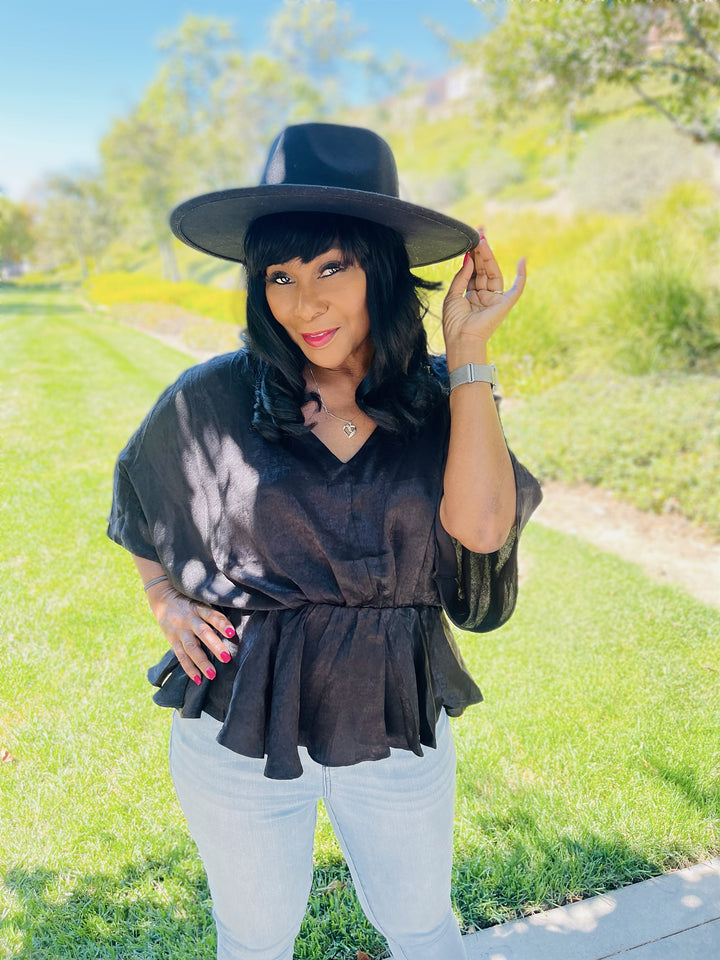 Simple But Easy Dolman Satin Top - Moody Fitzs Boutique