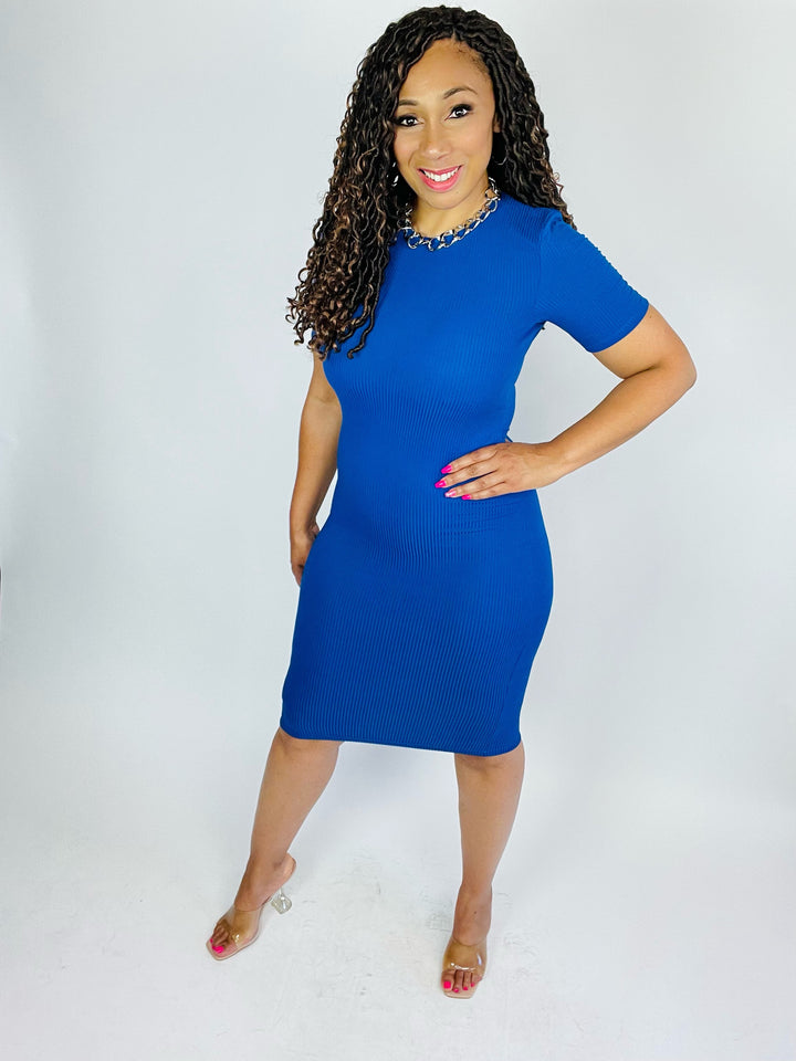 Not So Basic Ribbed Midi Dress - Moody Fitzs Boutique