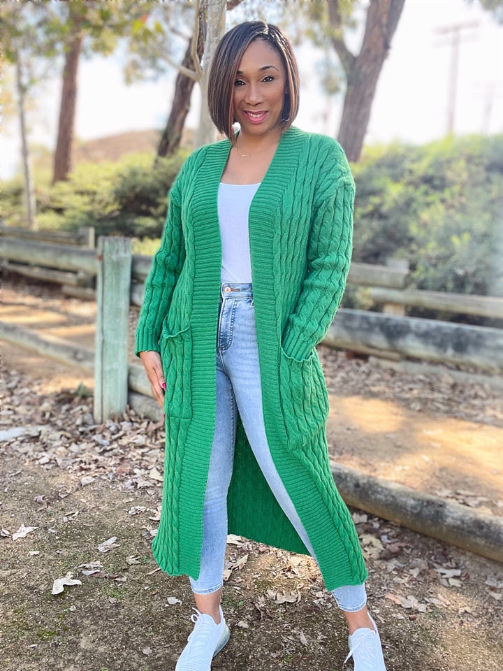 Taylor Long Chunky Oversized Cable Knit Cardigan - Moody Fitzs Boutique